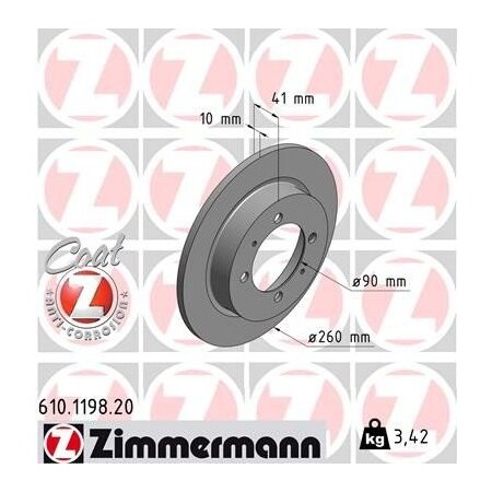 Zimmermann Brake Disc - Standard/Coated, 610119820 610119820